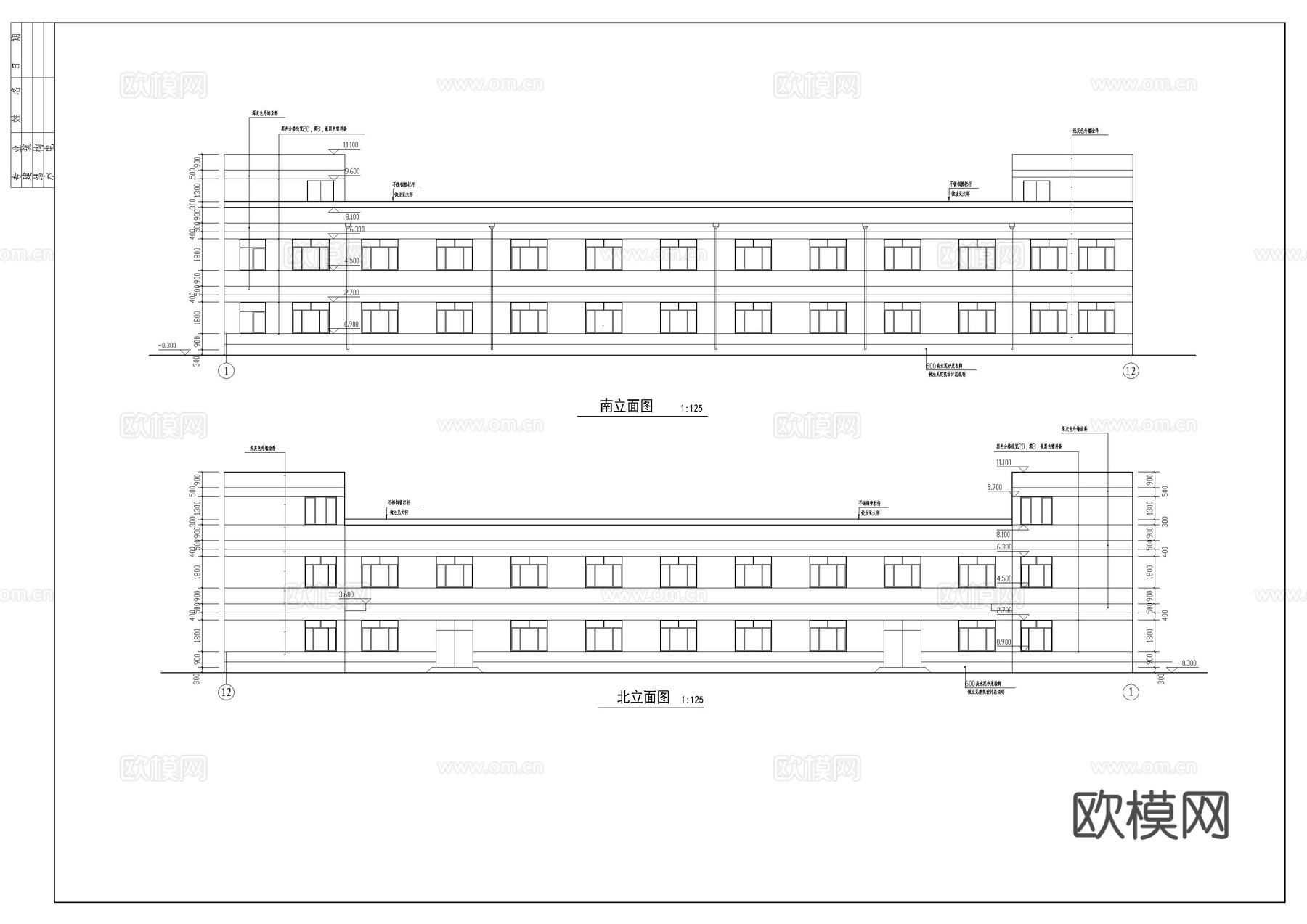 厂房建筑施工图cad施工图