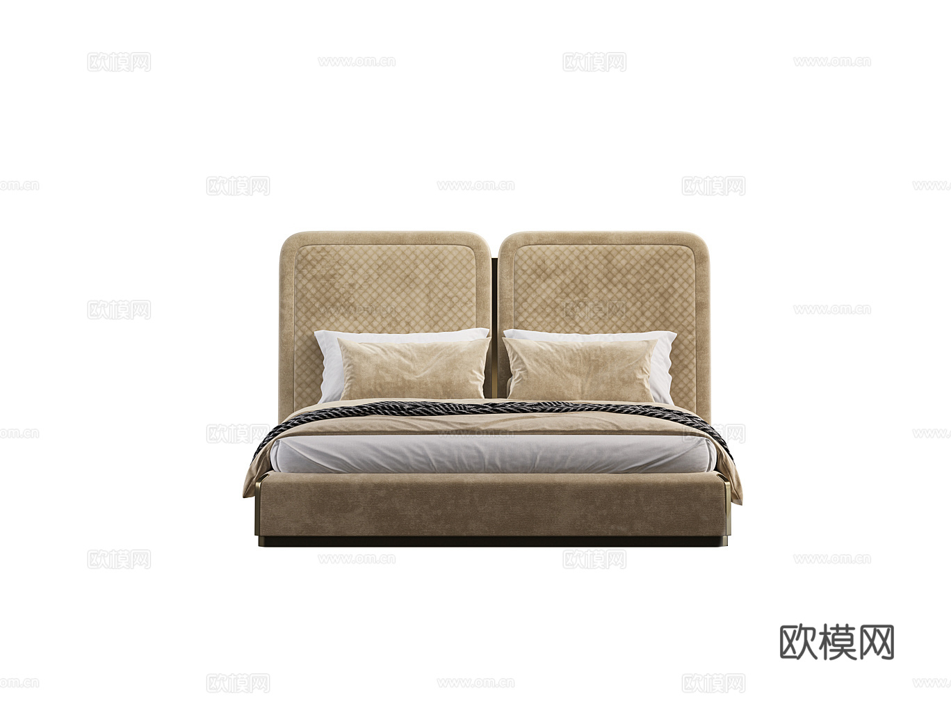 CAPITAL 意式双人床3d模型下载（渲染图2）