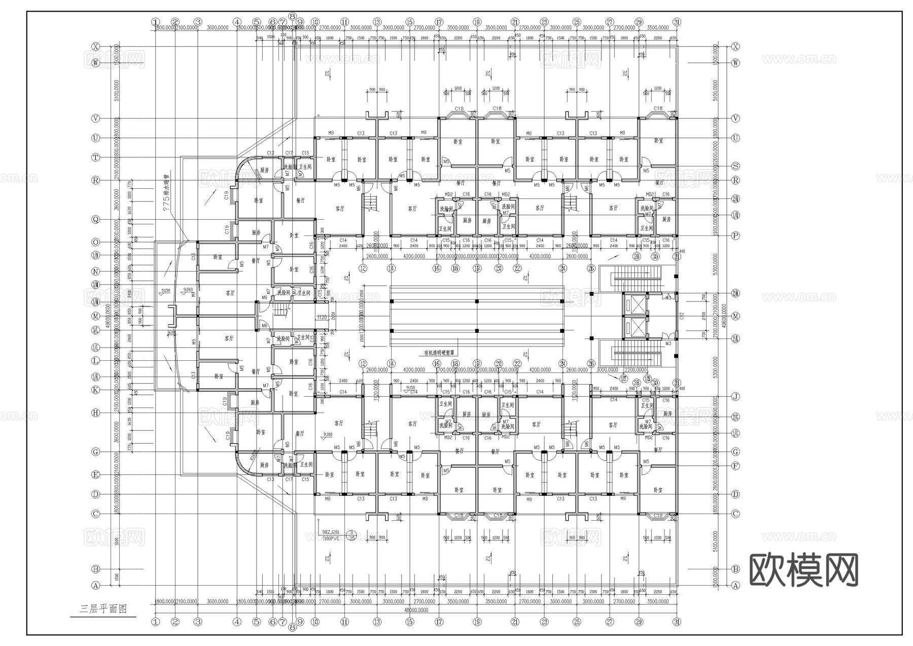 农贸市场建筑施工图cad施工图