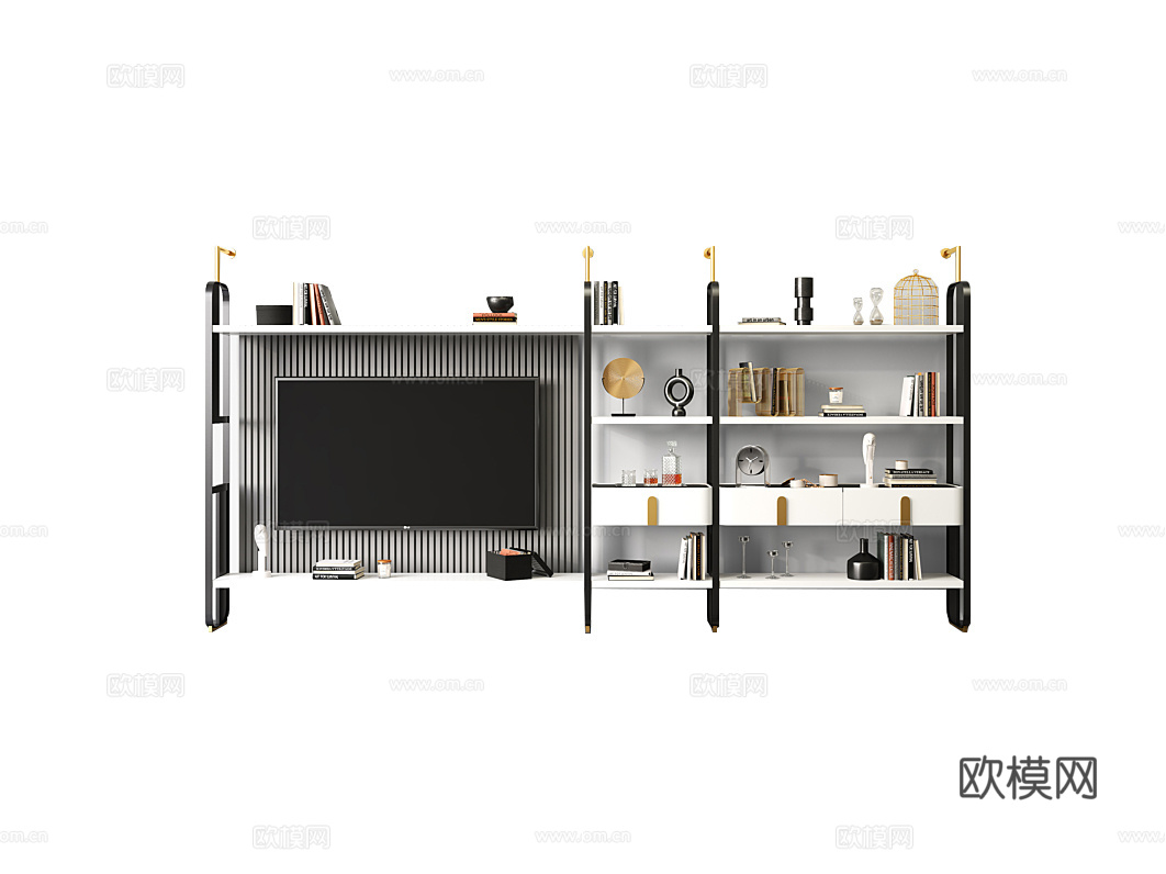 CAPITAL 意式整墙电视柜3d模型下载（渲染图1）
