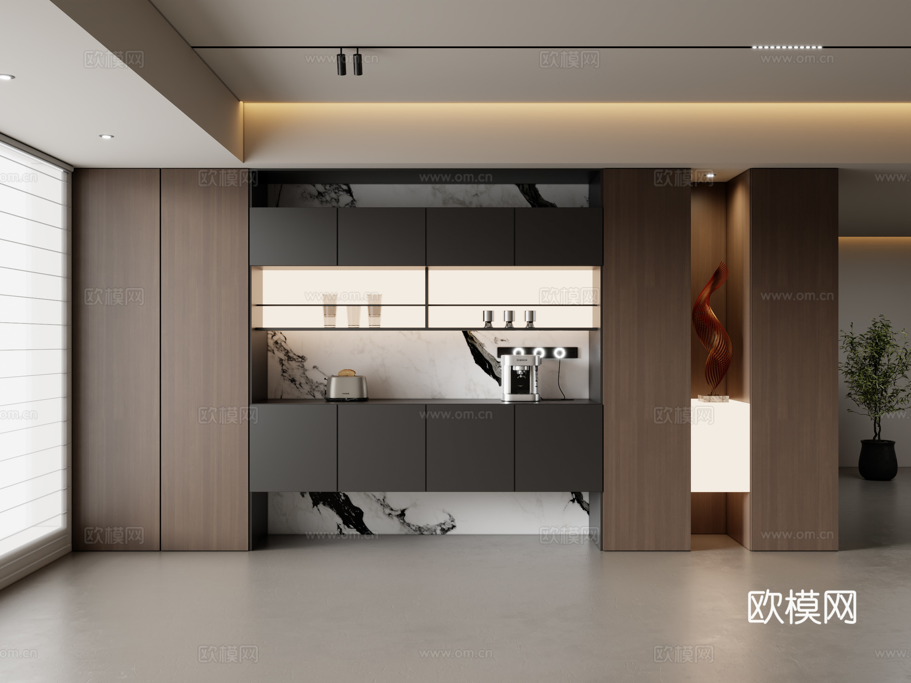 现代边柜3d模型下载