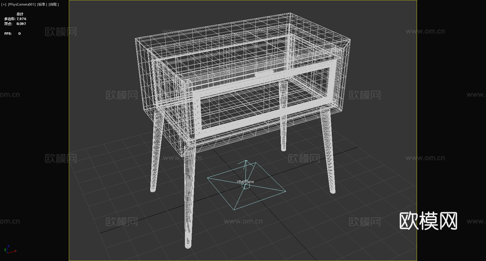 床头柜 储物柜 抽屉柜 简约风格3d模型