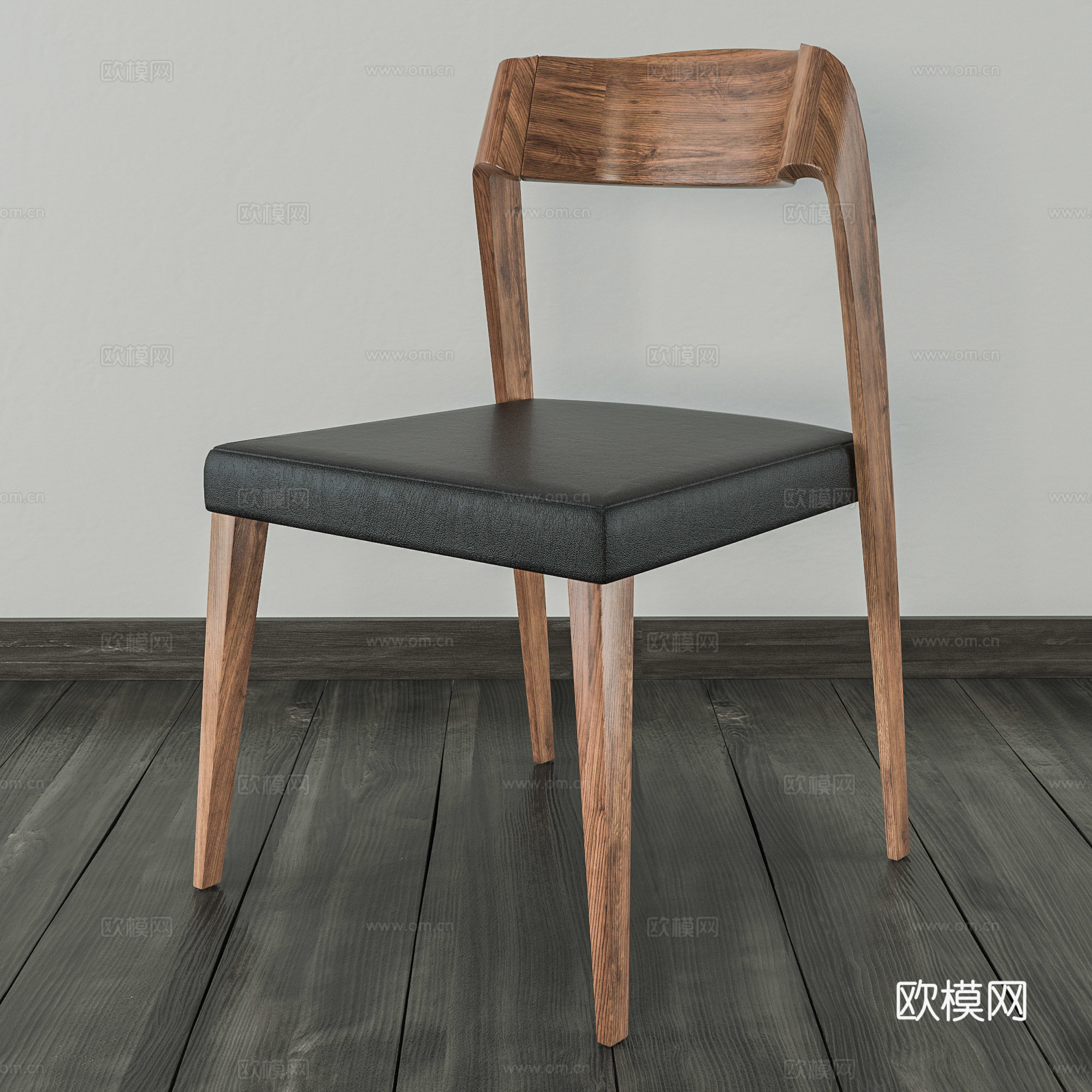 中古风休闲椅  餐椅书椅  单椅木椅su模型