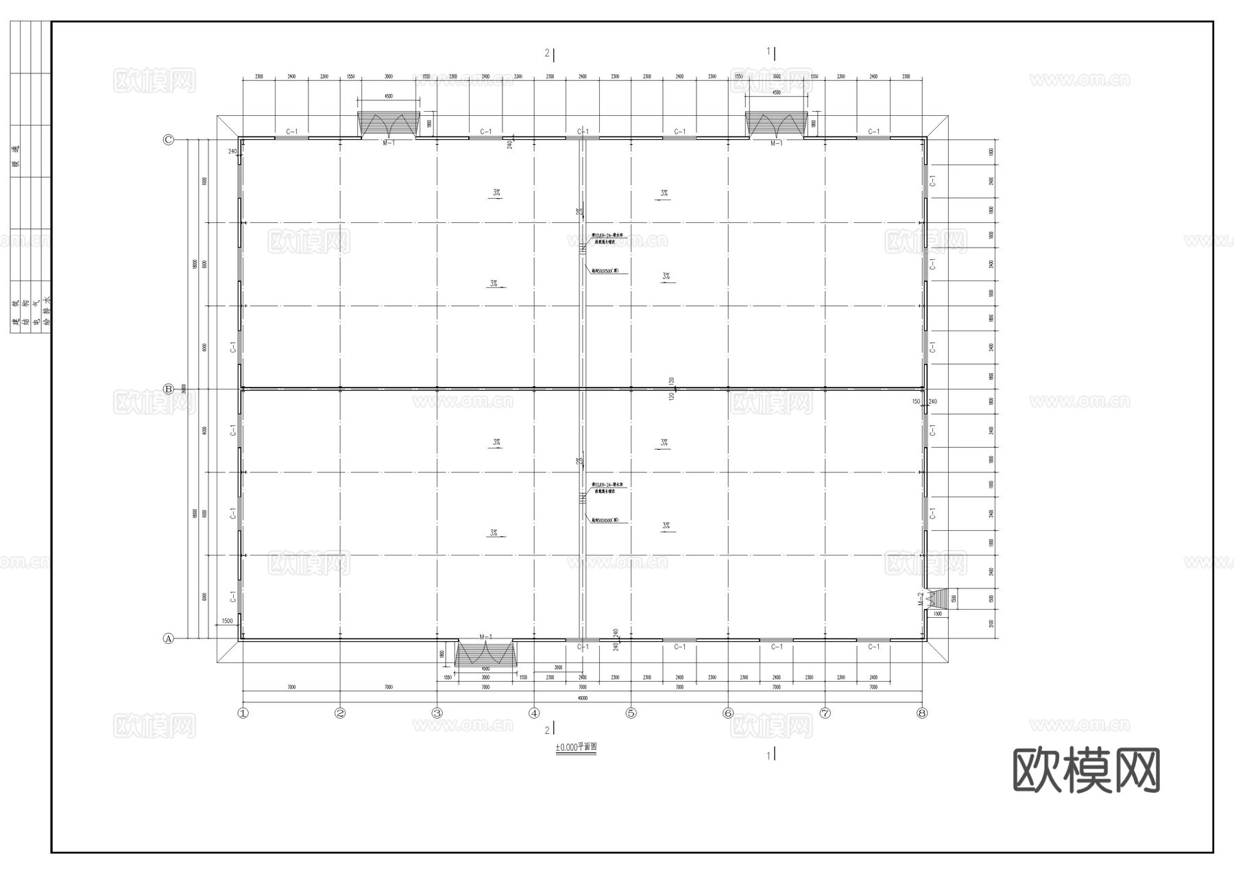 普通车间门式钢结构建筑图cad施工图