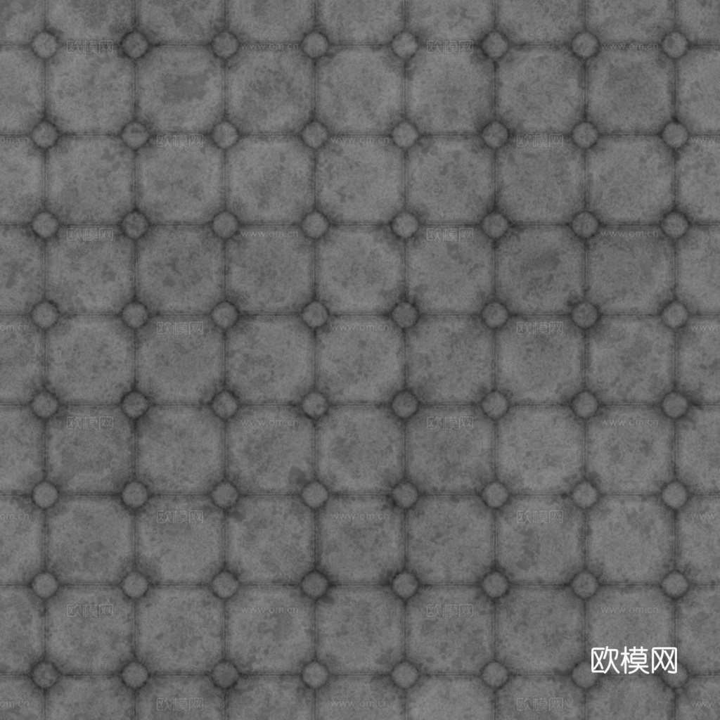 无缝黑色软包皮革PBR贴图 1k