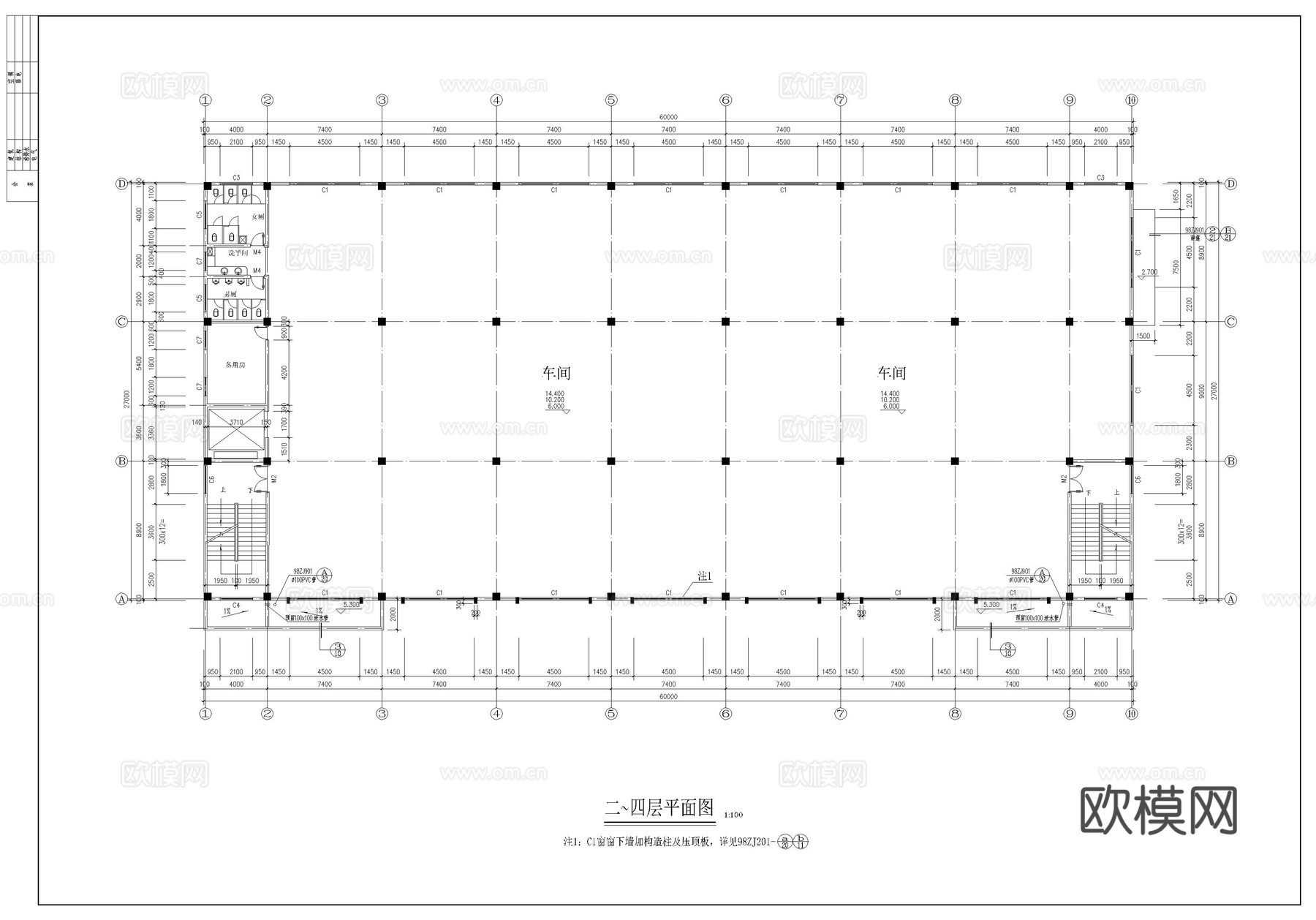 深圳某厂房图cad施工图