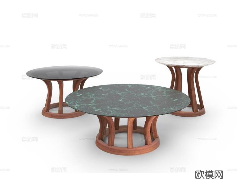 Cassina 组合茶几3d模型下载（渲染图1）