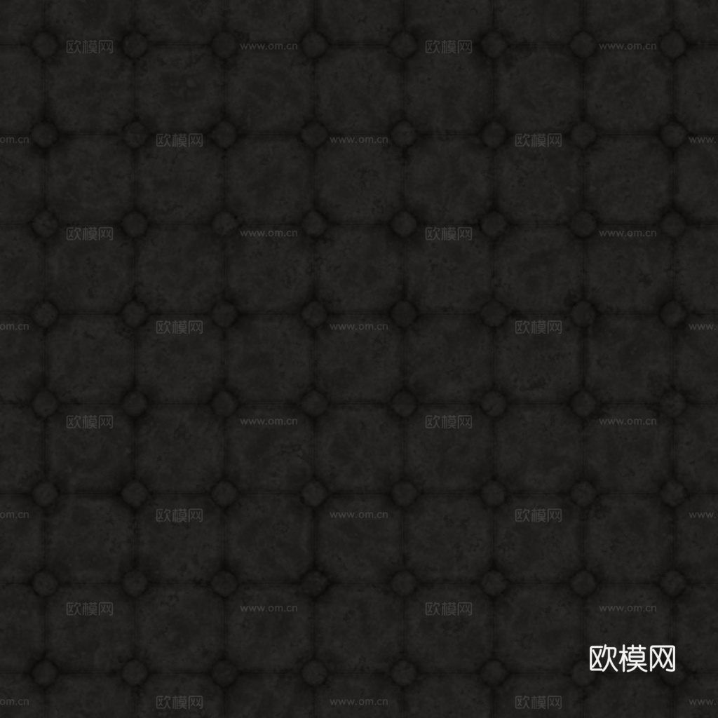 无缝黑色软包皮革PBR贴图 1k