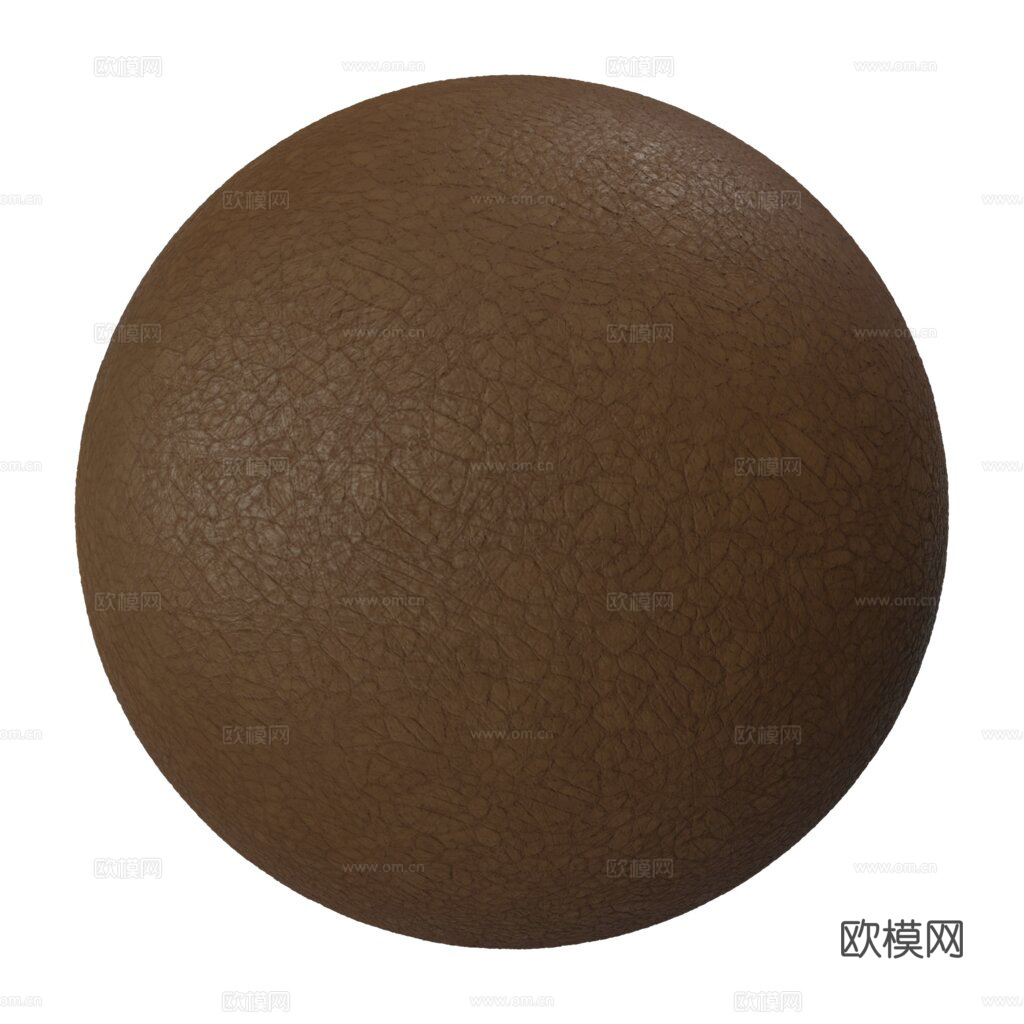无缝深棕色粗纹皮革PBR贴图 2k