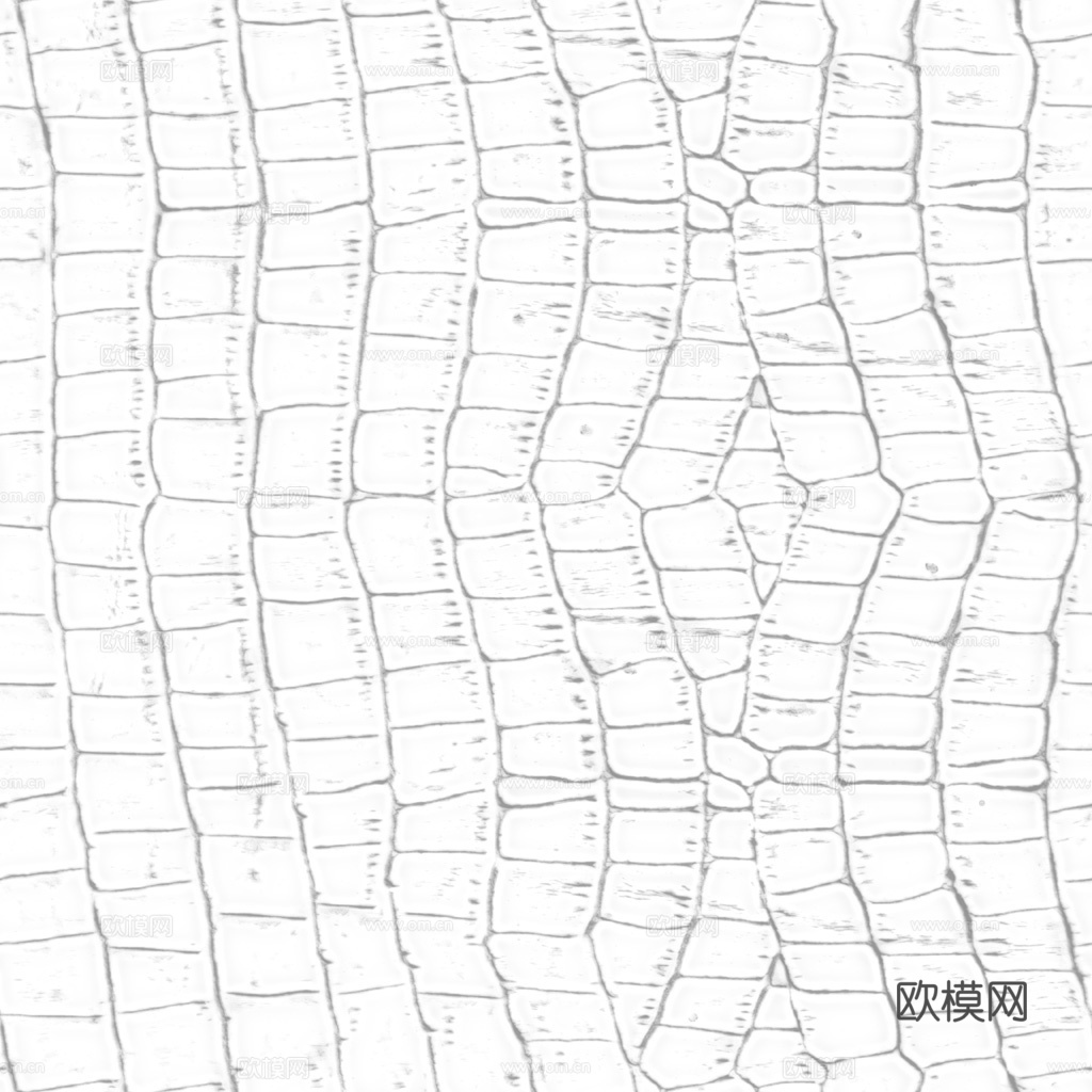 无缝黑色鳄鱼皮皮革PBR贴图 1k