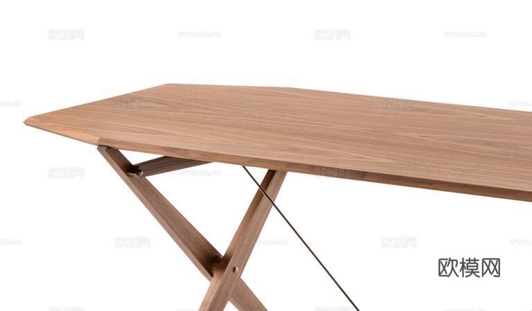 Cassina 原木风 木餐桌3d模型下载（渲染图3）