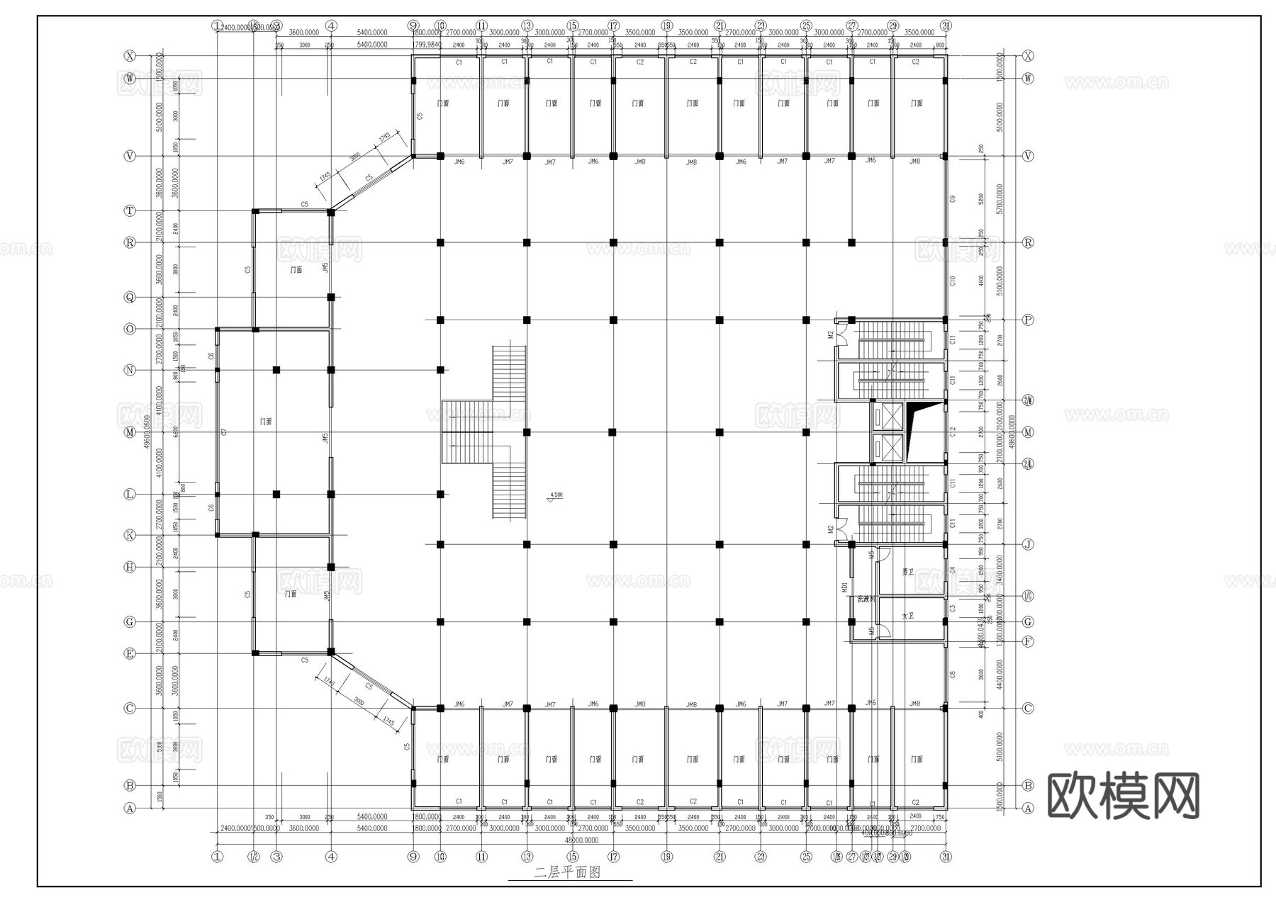 农贸市场建筑施工图cad施工图