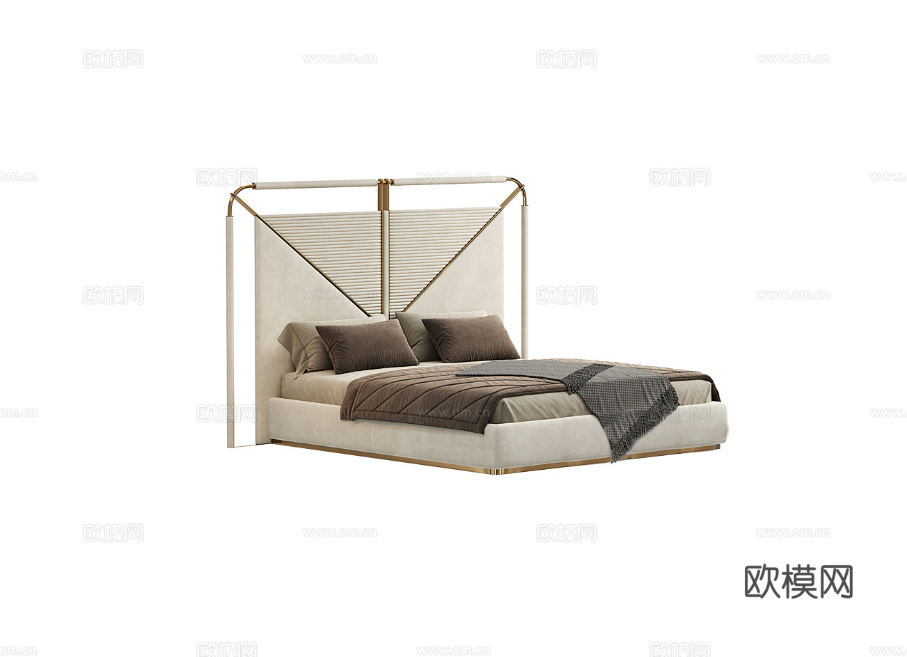 CAPITAL 意式双人床3d模型下载（渲染图1）
