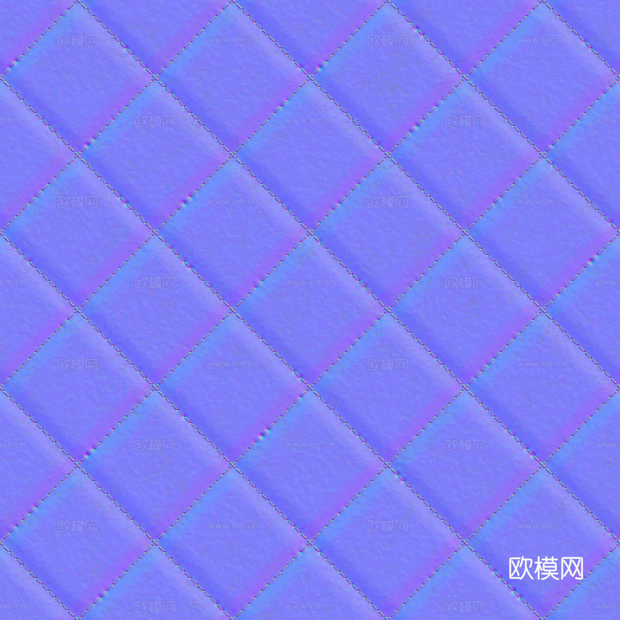无缝棕红色软包皮革PBR贴图 2k