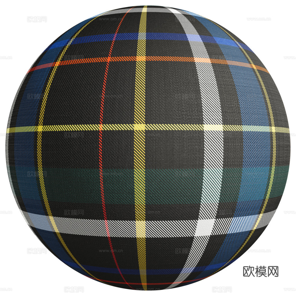 无缝拼色格子条纹布纹布料PBR贴图 2k