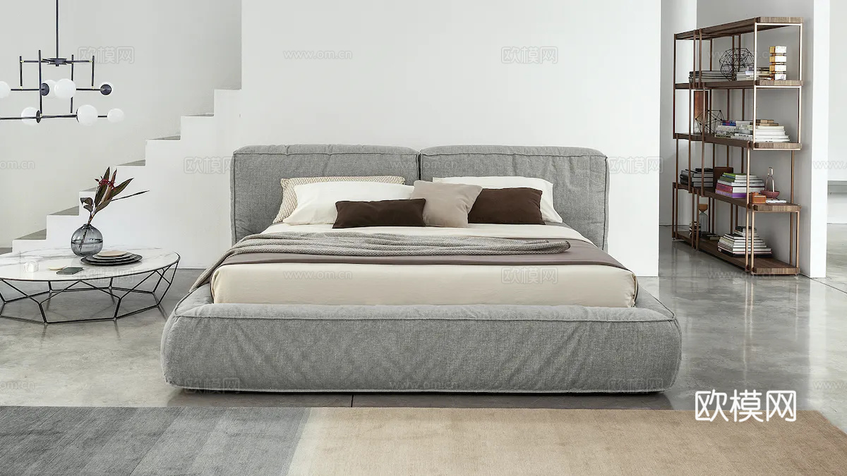 BONALDO 双人床3d模型下载（渲染图2）