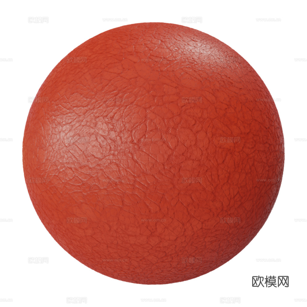 无缝红色粗纹皮革PBR贴图 2k