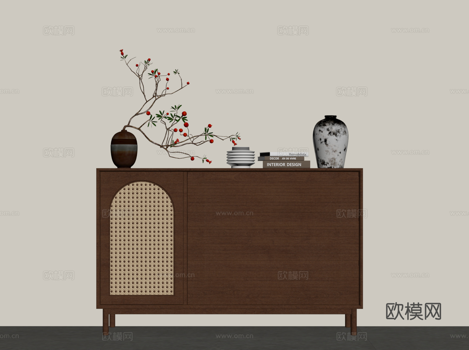 法式中古玄关柜 鞋柜 边柜su模型