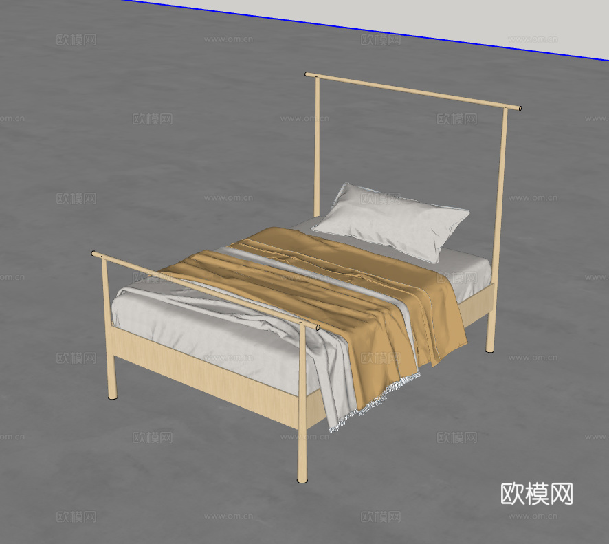 单人床su模型