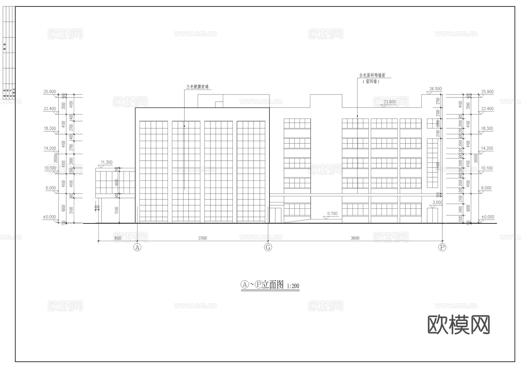生产大楼施工图cad施工图