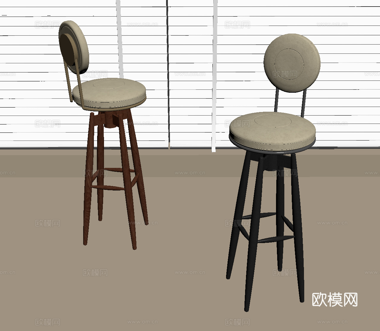 法式中古吧凳 吧椅su模型