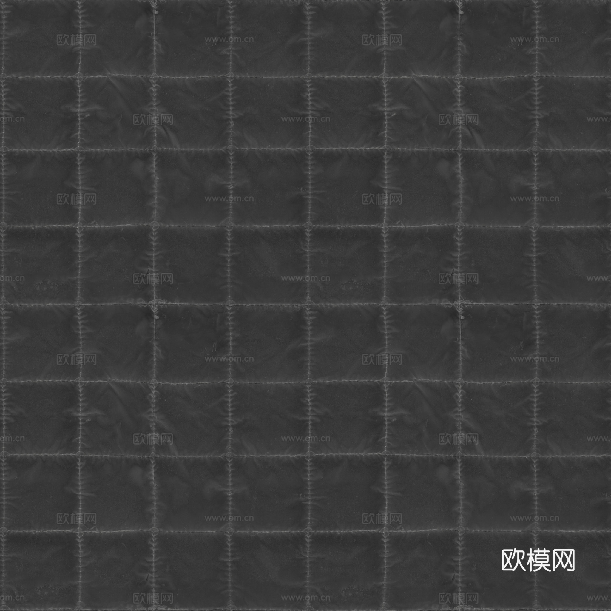 无缝黑色软包皮革PBR贴图 2k