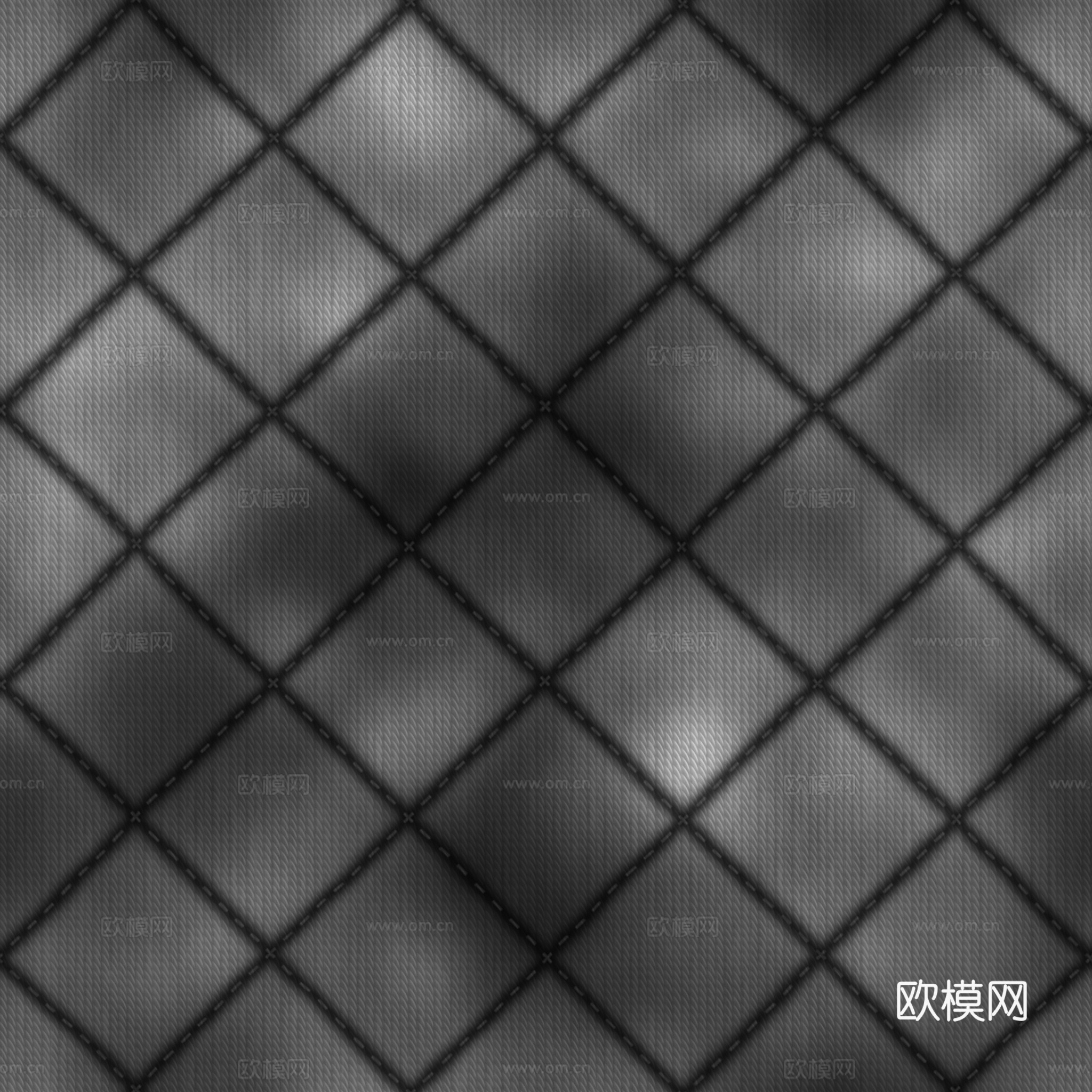 无缝蓝色线条花纹软包PBR贴图 2k