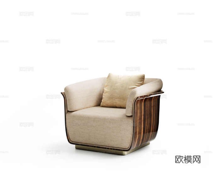 CAPITAL 意式单人沙发3d模型下载（渲染图1）