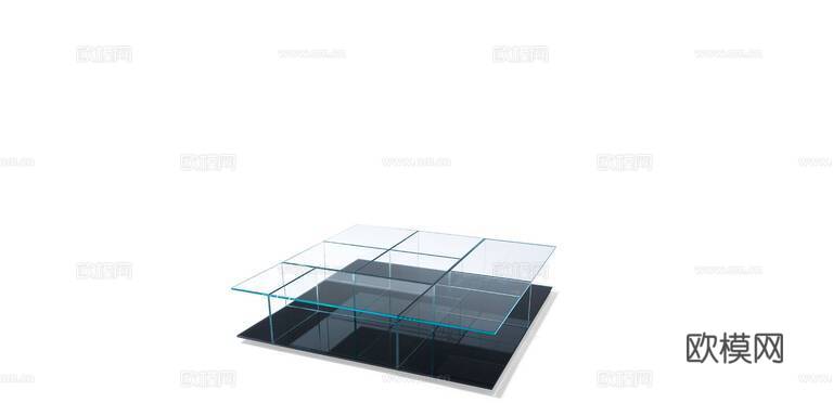 Cassina 玻璃茶几3d模型下载（渲染图2）
