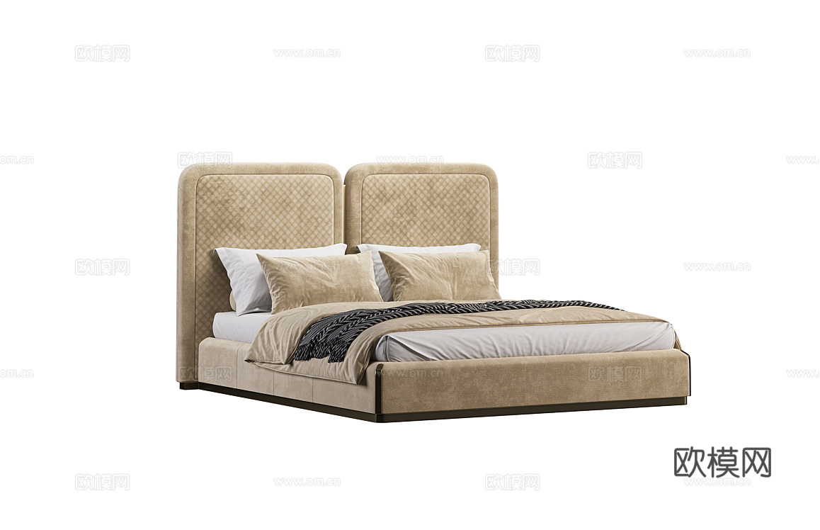 CAPITAL 意式双人床3d模型下载（渲染图1）