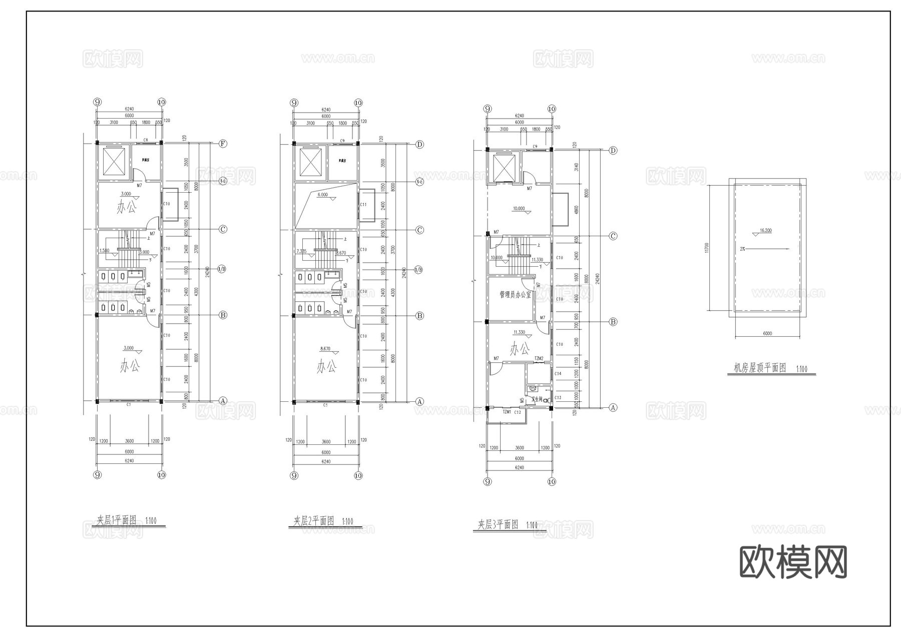 某公司厂房施工图cad施工图