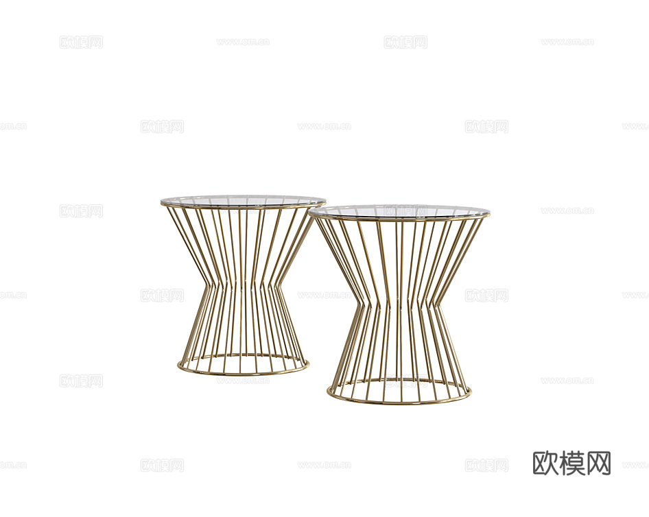 CAPITAL 轻奢边几 圆几3d模型下载（渲染图1）