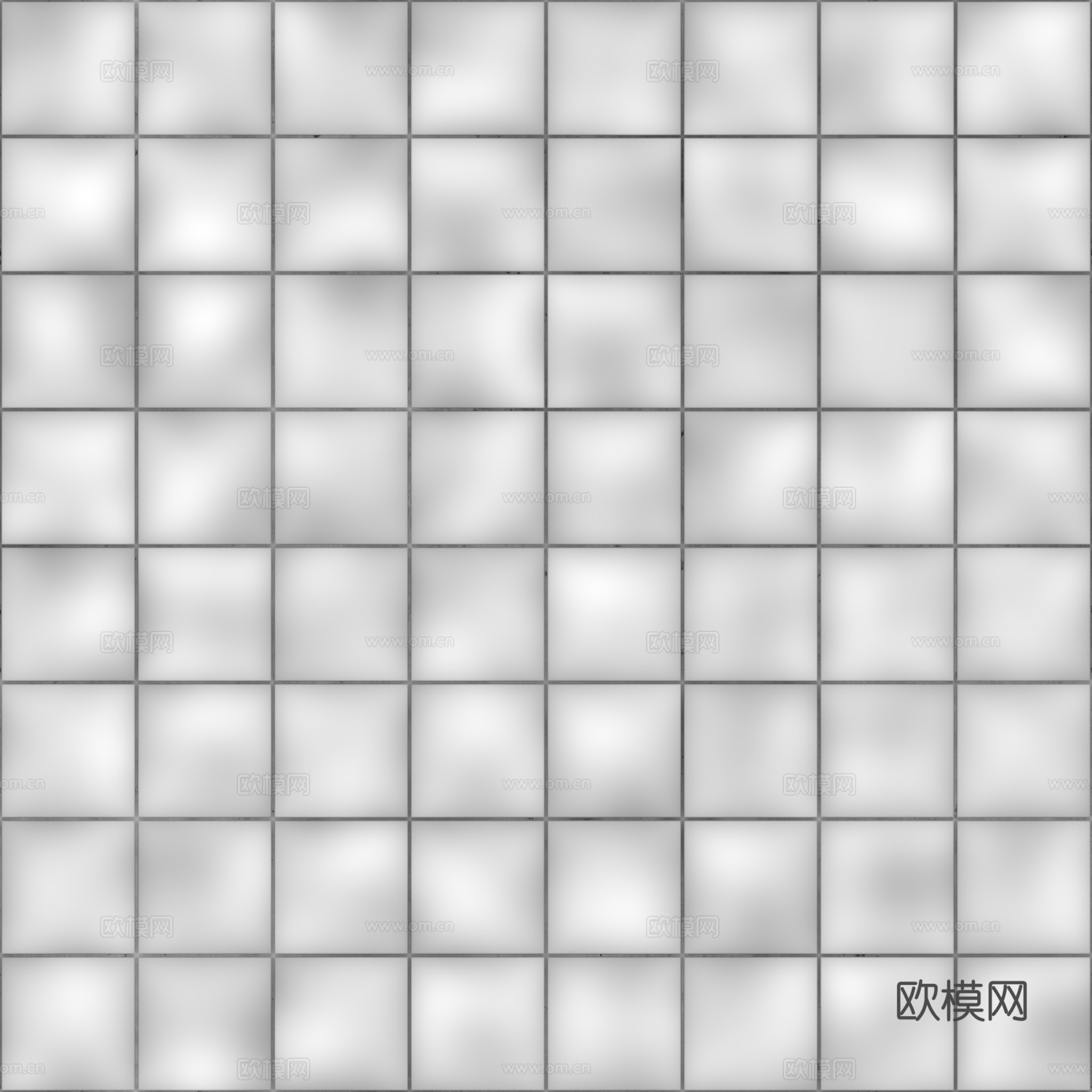 无缝小白砖方砖马赛克瓷砖 PBR材质贴图 2k