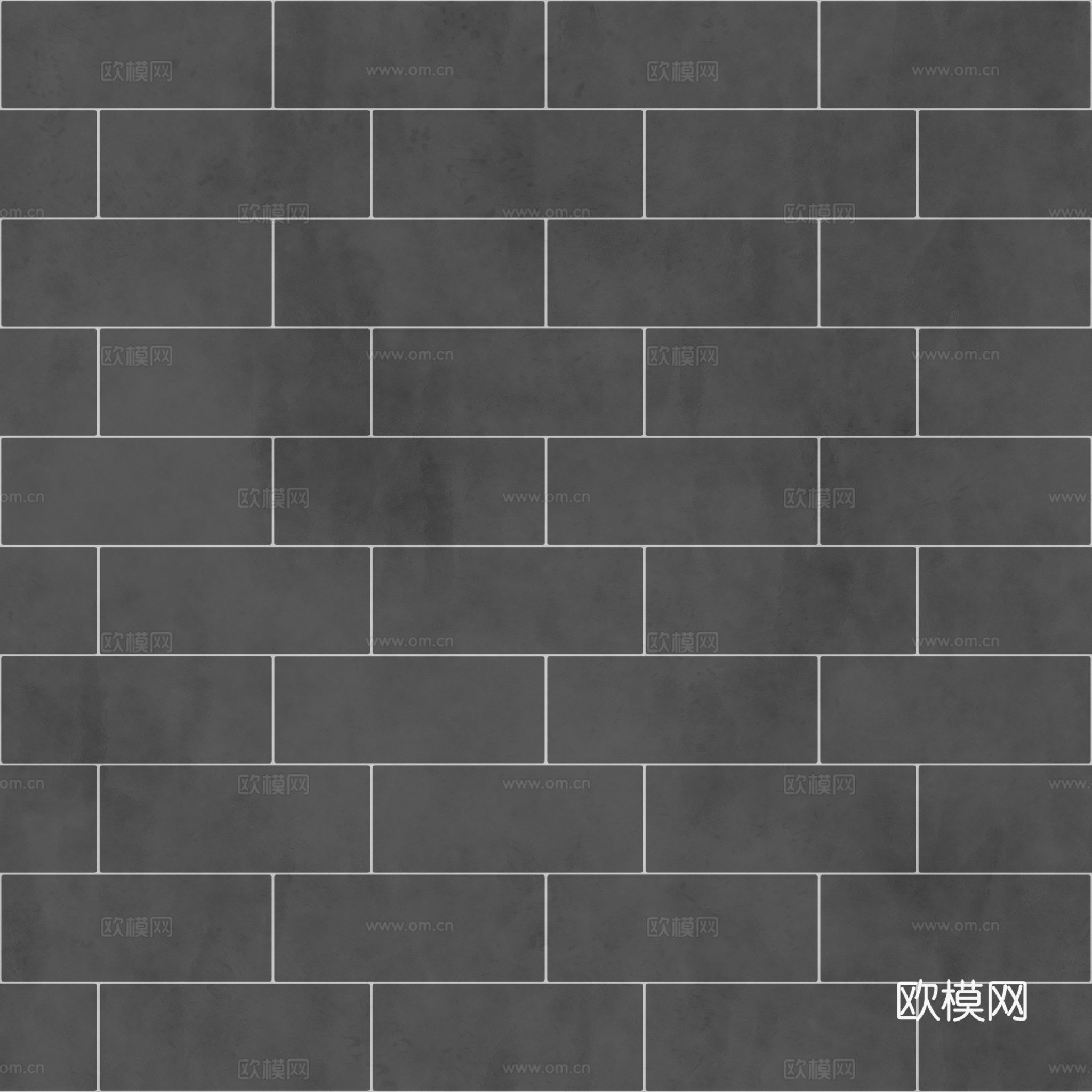 无缝深灰瓷砖墙砖仿古砖 PBR材质贴图 2k