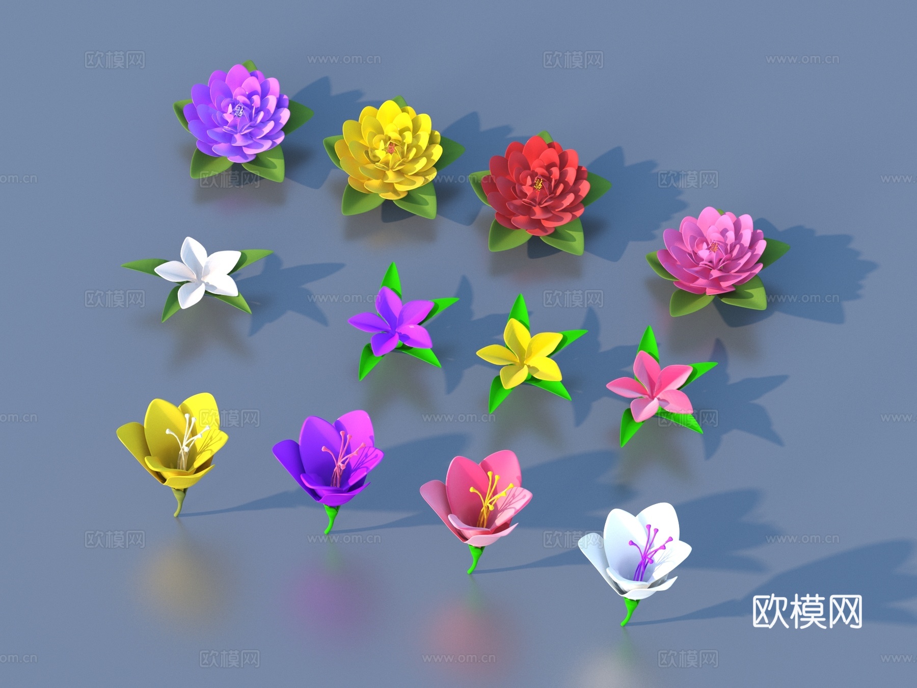 花 卡通花 野花 绿植 花朵3d模型