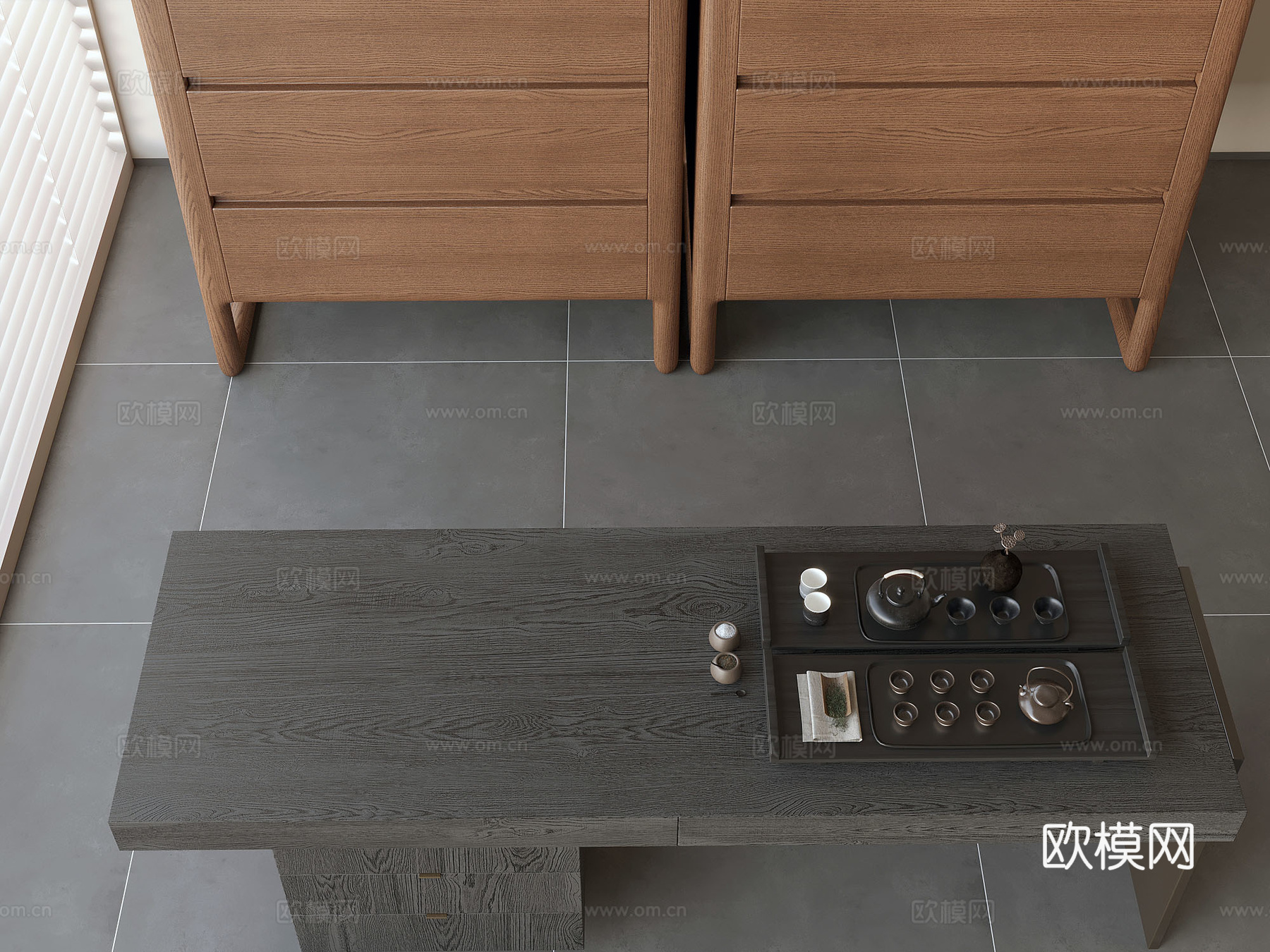 茶具 茶桌su模型