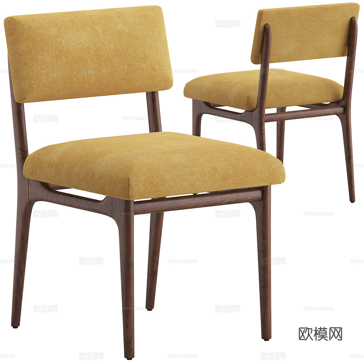 现代意式 CB2 塞尔比椅3d模型下载（渲染图1）