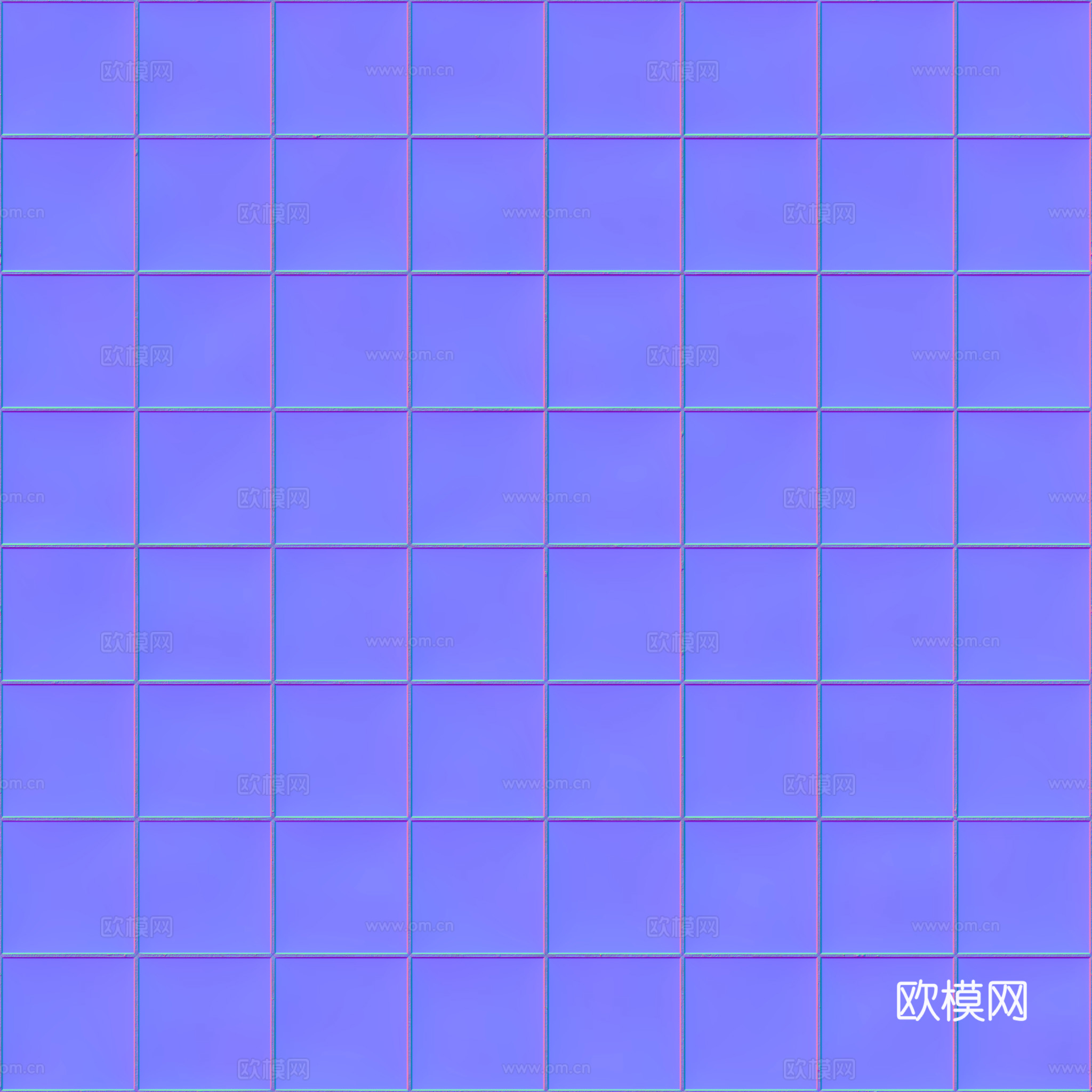 无缝小白砖方砖马赛克瓷砖 PBR材质贴图 2k