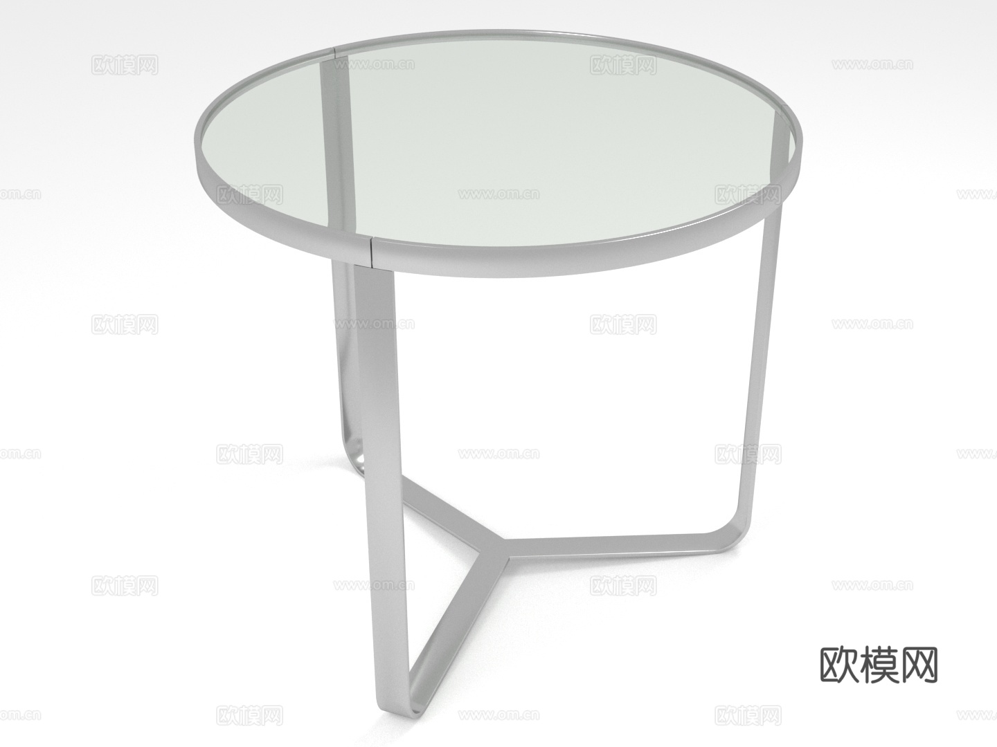圆桌 玻璃桌 金属支架 简约风格 小茶几3d模型