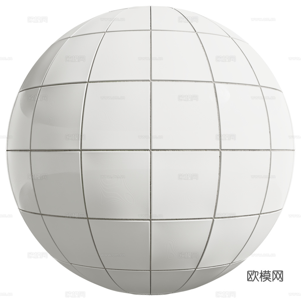 无缝纯白小白砖方砖马赛克瓷砖墙砖 PBR材质贴图 1k