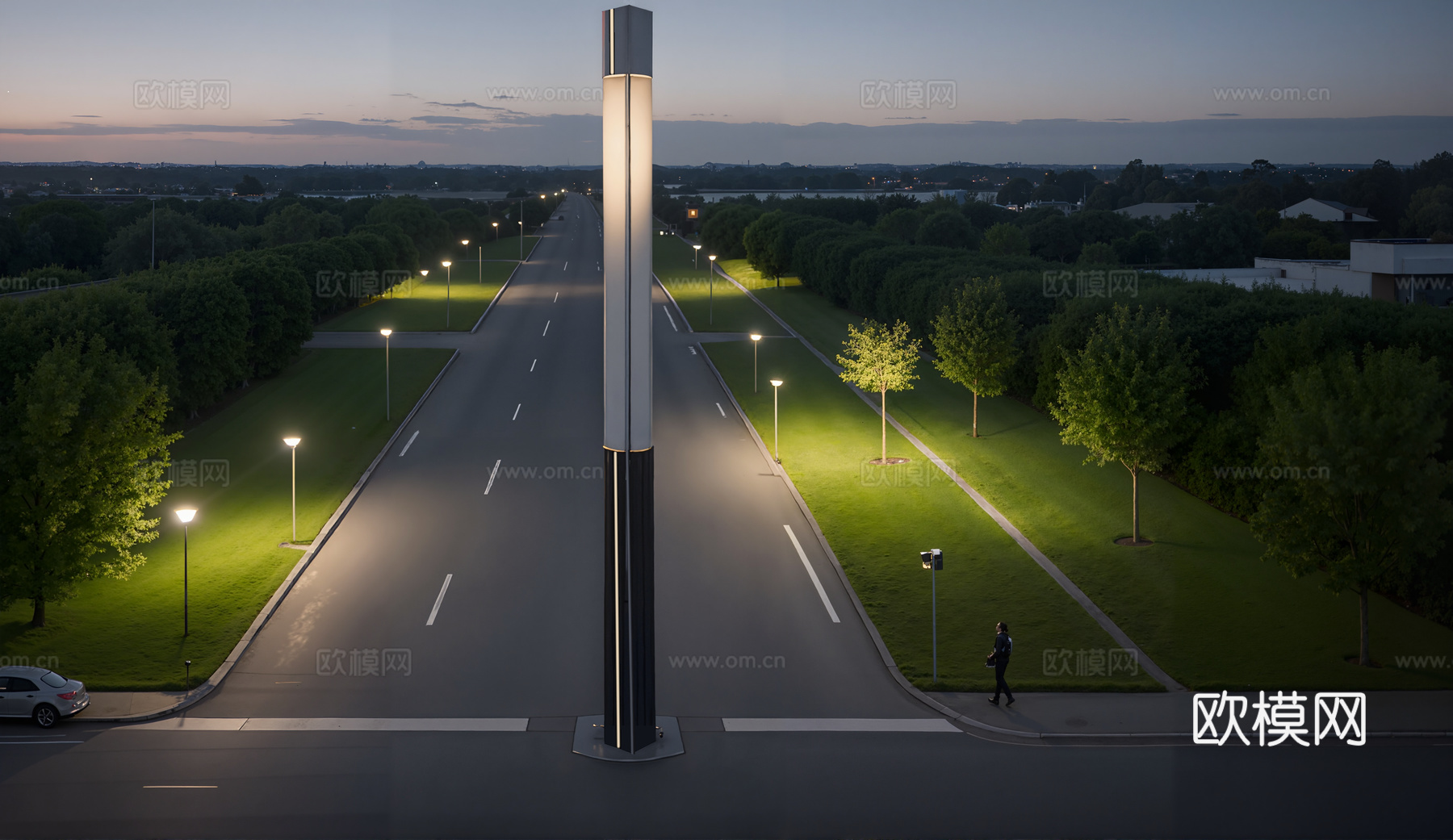 现代景观灯 市政灯柱 路灯 庭院灯su模型