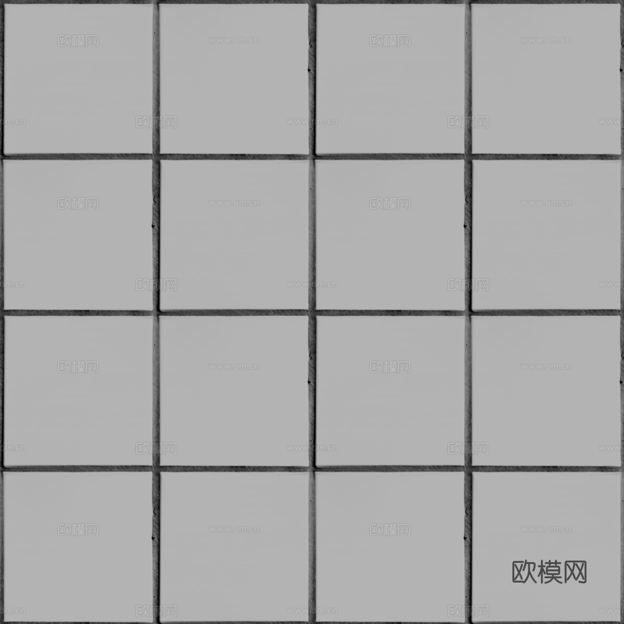 无缝灰色方形瓷砖墙砖地砖户外砖 PBR材质贴图 2k