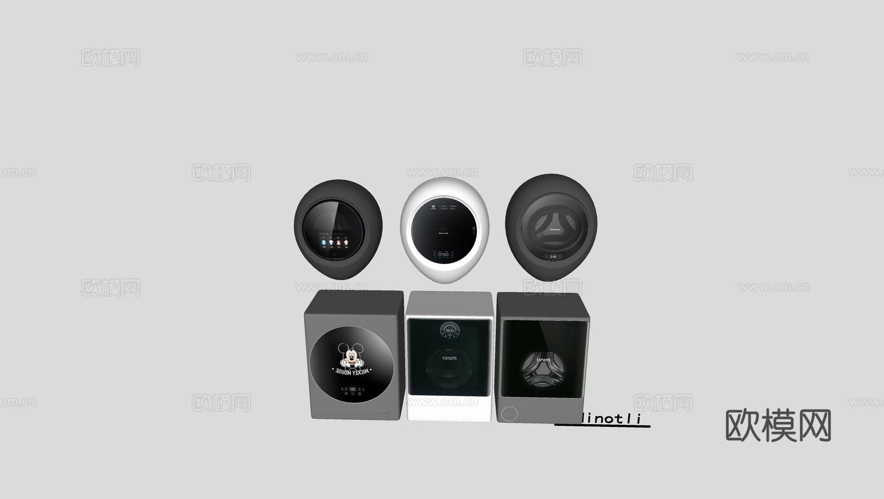 滚筒洗衣机烘干机 迷你壁挂洗衣机su模型