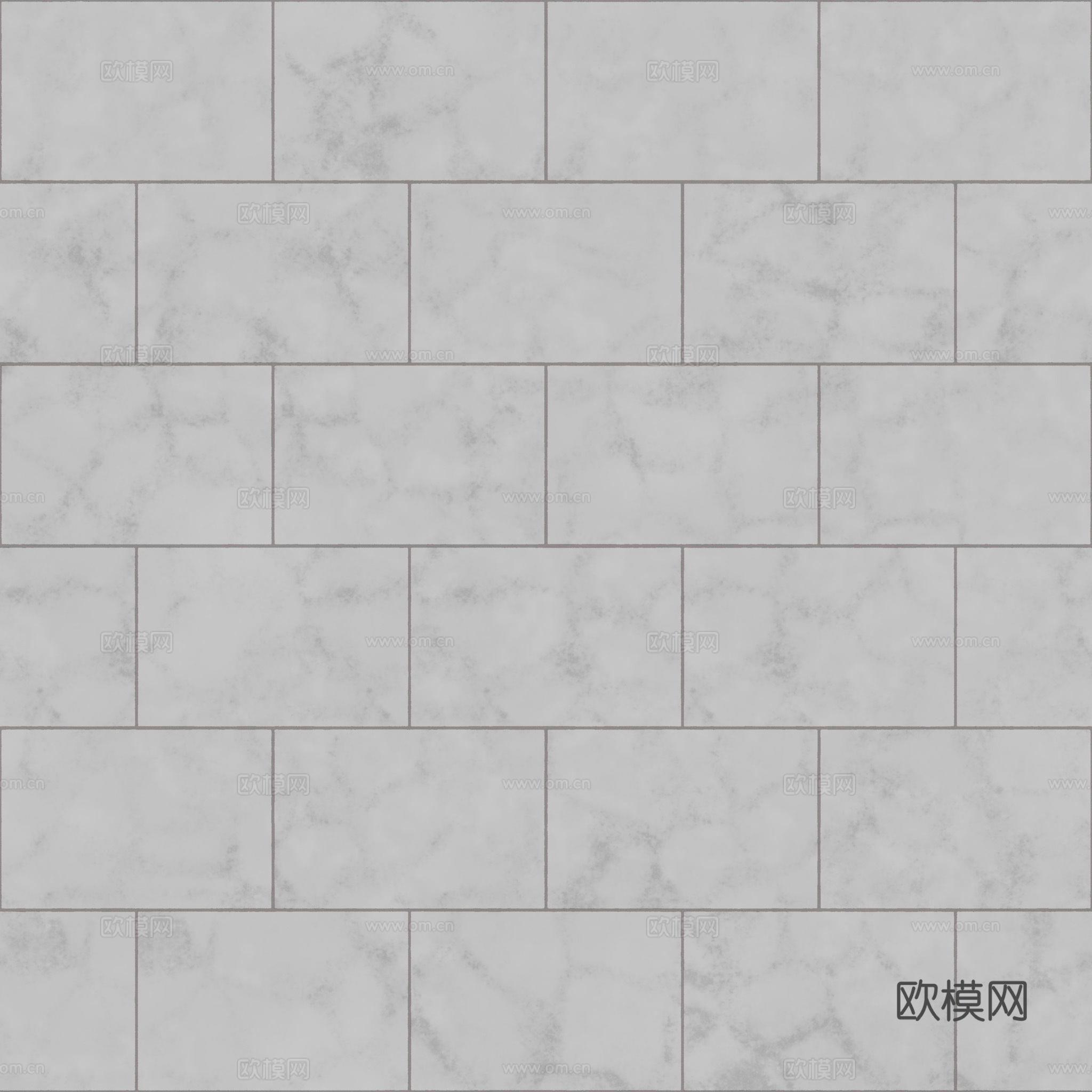 无缝白色瓷砖墙砖 PBR材质贴图 2k
