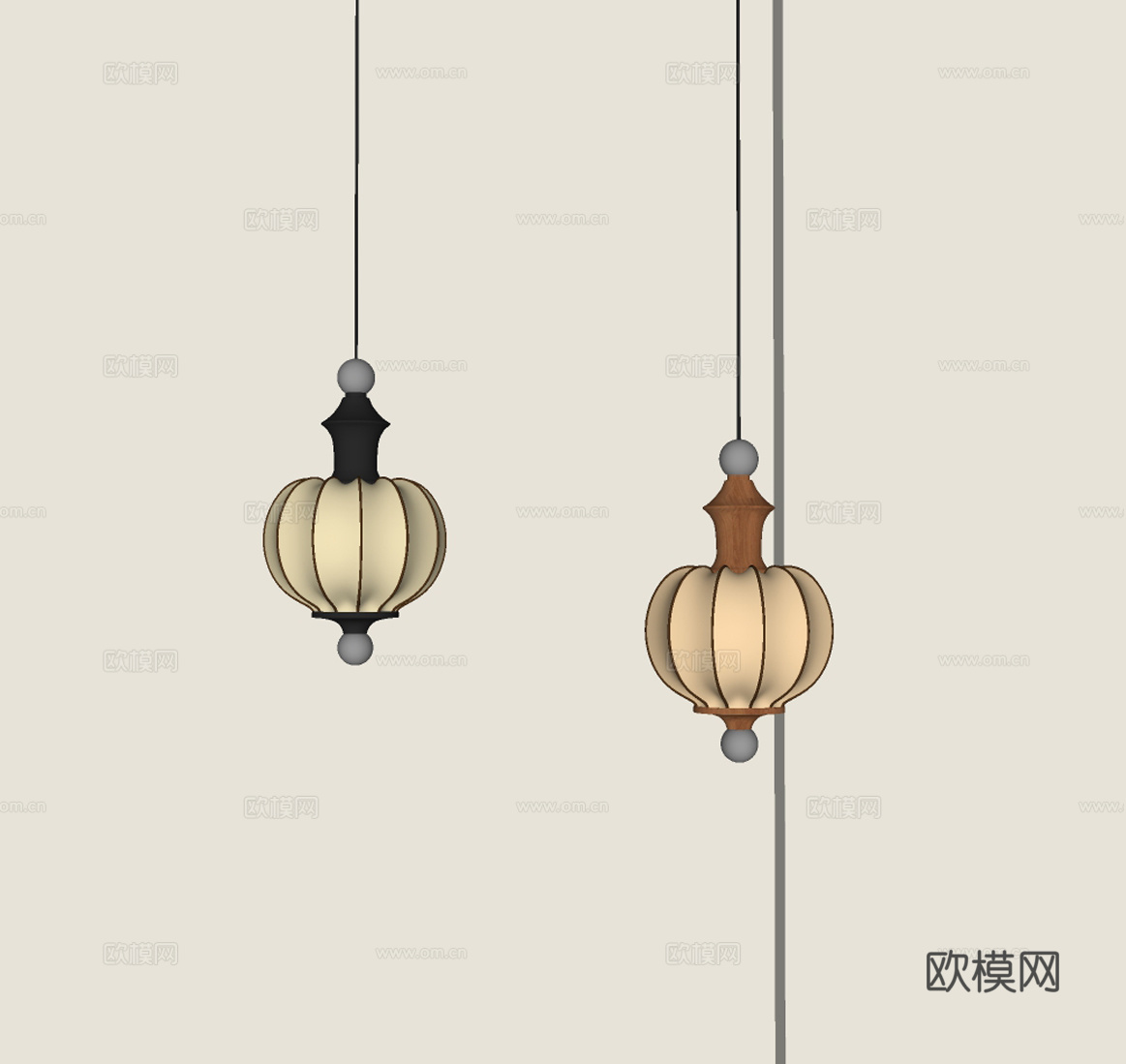 法式中古小吊灯su模型