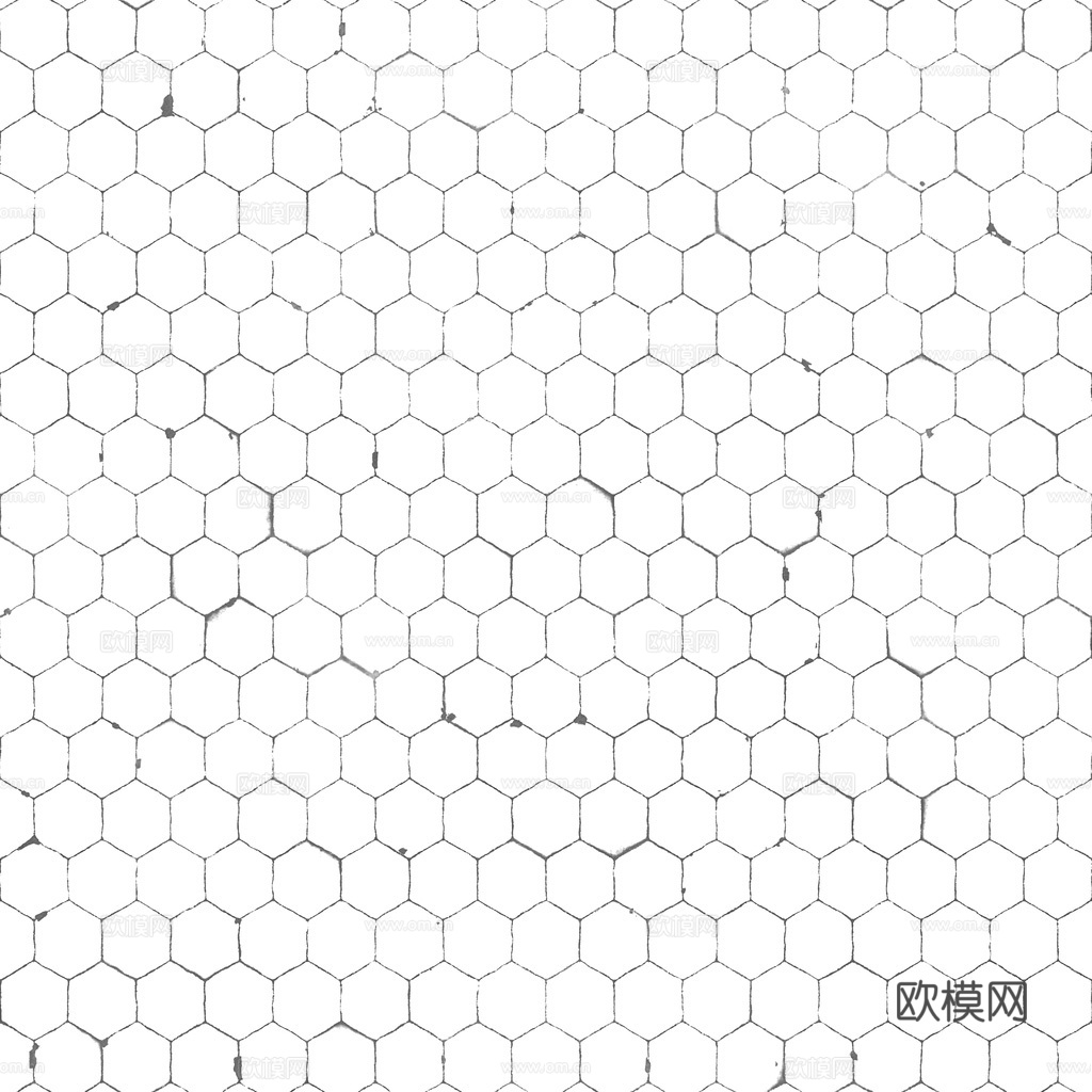 无缝深蓝六角瓷砖马赛克瓷砖 PBR材质贴图 1k