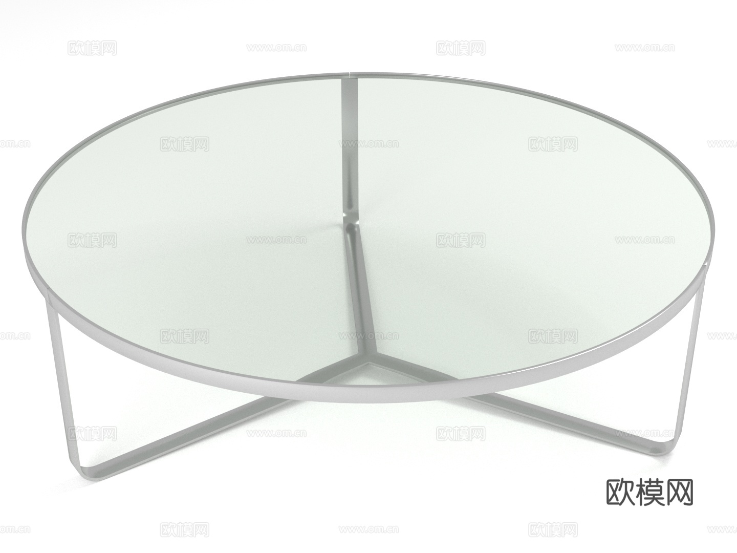 茶几 玻璃桌 圆形桌子 现代家具 简约设计3d模型