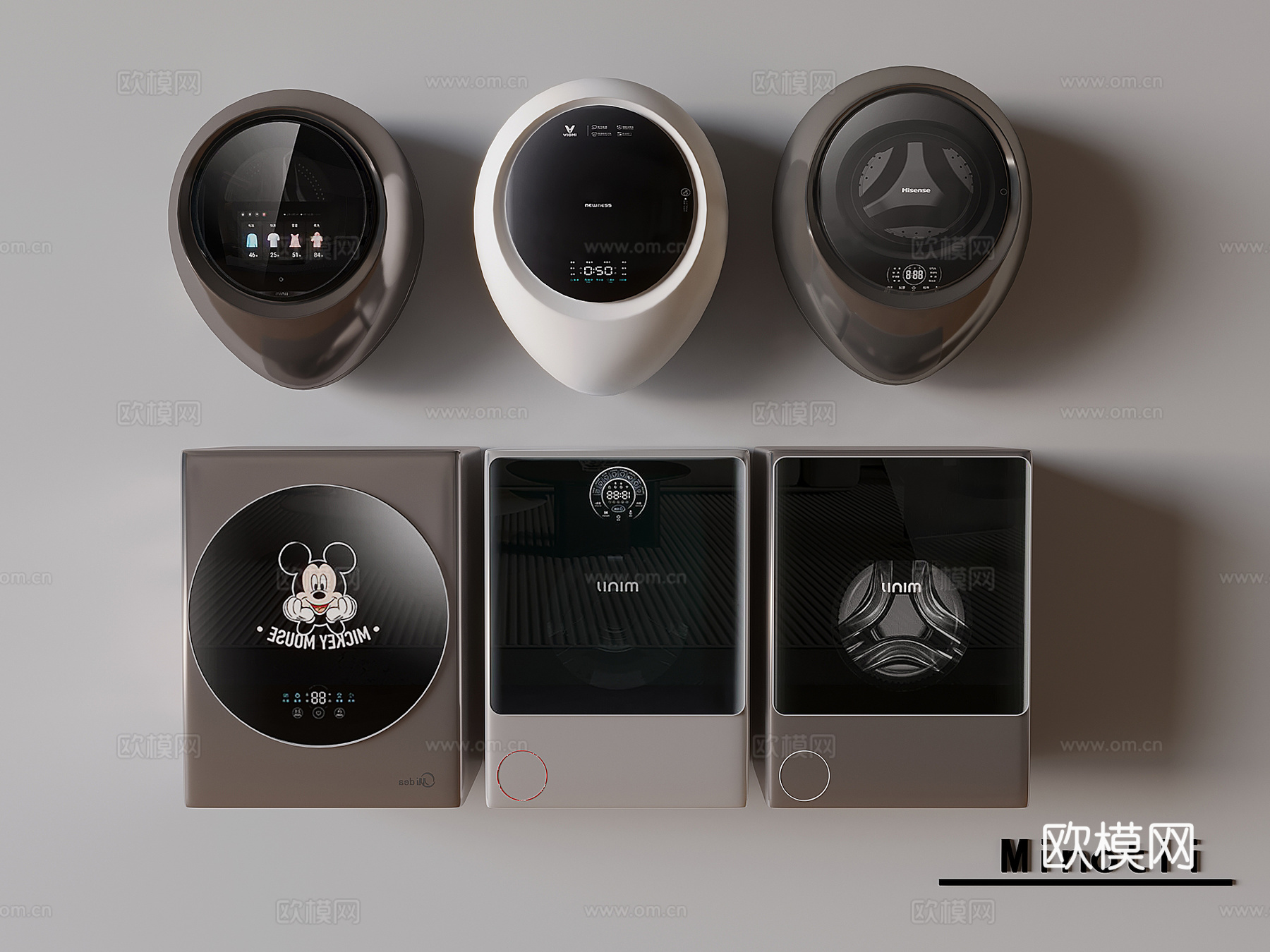 滚筒洗衣机烘干机 迷你壁挂洗衣机su模型