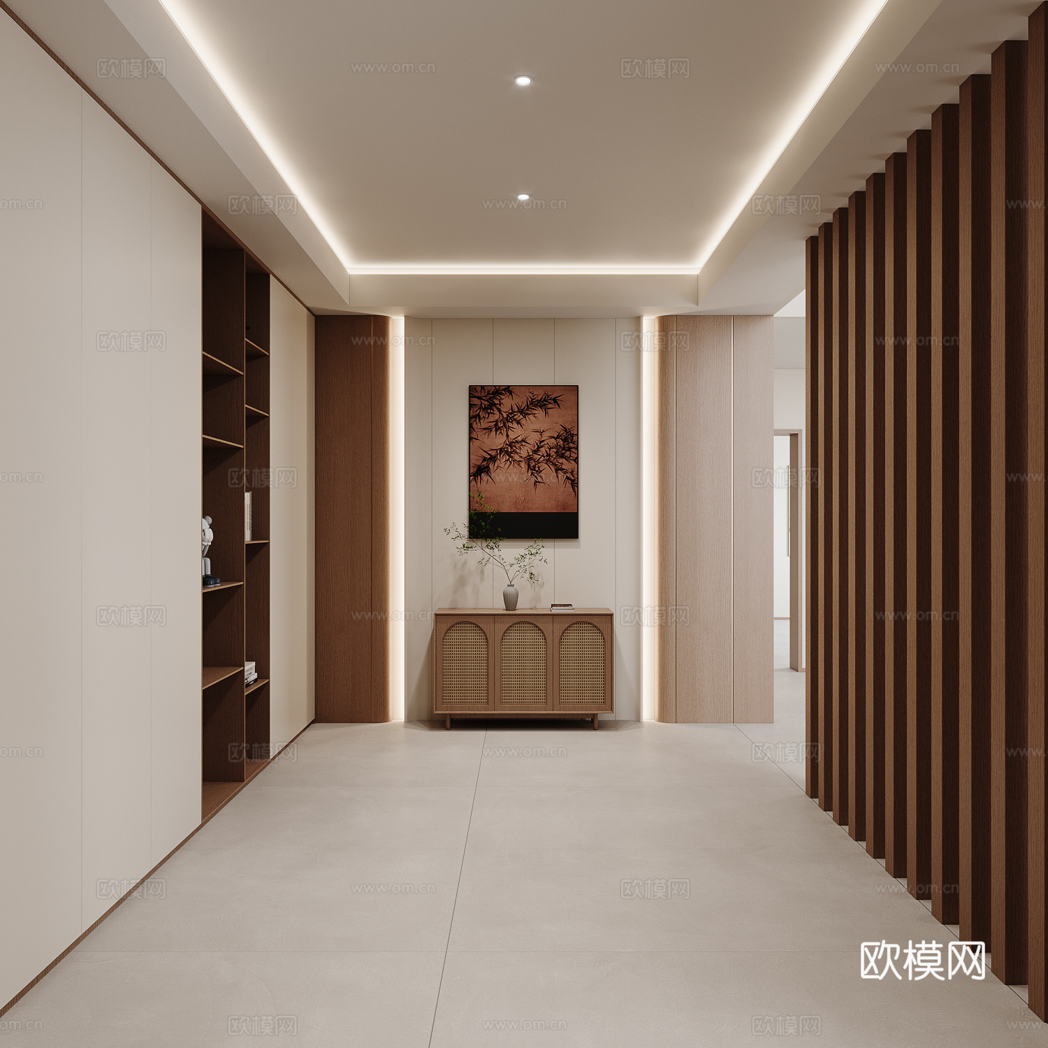 侘寂风玄关门厅3d模型