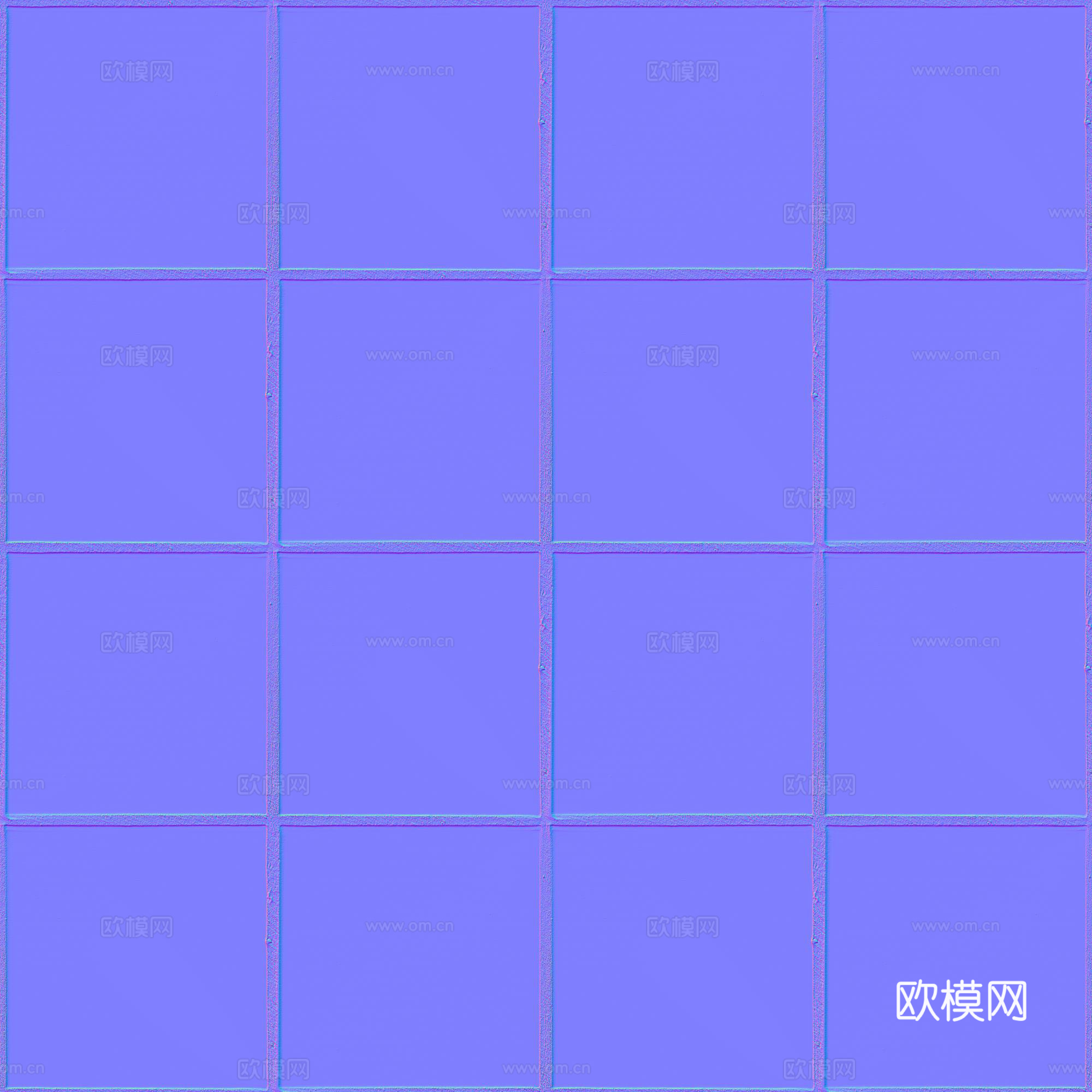 无缝灰色方形瓷砖墙砖地砖户外砖 PBR材质贴图 2k